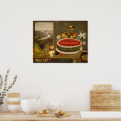 Fruit & Baltimore Oriole - Poster d'art raffiné de (Cuisine)