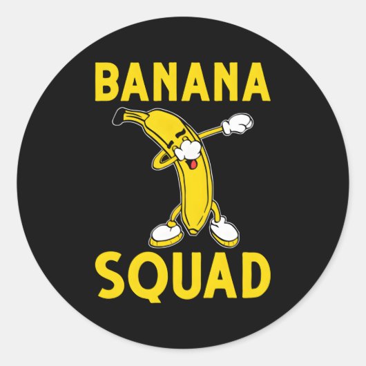 Fruit Banana Squad Banaan Ronde Sticker (Voorkant)