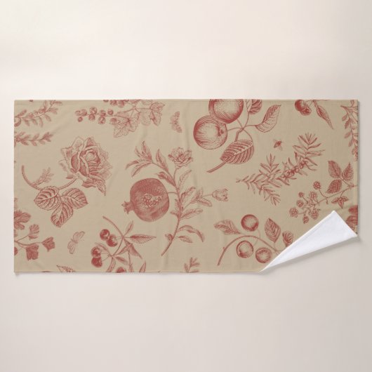 Fruit,  berry and flowers. Autumn seamless pattern (Serviette de bain)