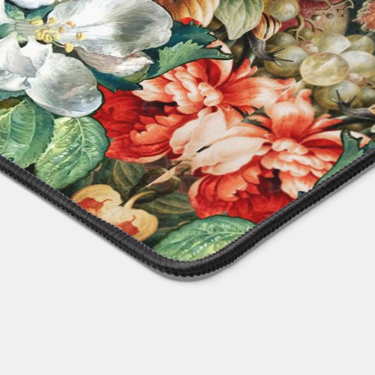 FRUIT, BLOEMEN, DRUIVEN, PERZIKEN EN KLEINE VOGELS BUREAUMAT (Hoek)