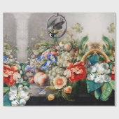 FRUIT, BLOEMEN, DRUIVEN, PERZIKEN EN KLEINE VOGELS CADEAUPAPIER (Vlak)