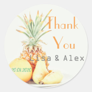Fruit Bord Ananas Dank u bruiloft Sticker