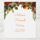 Fruit Border Wijn Etiketten (Enkel label)