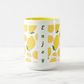 Fruit citron motif Café Mug (Centre)