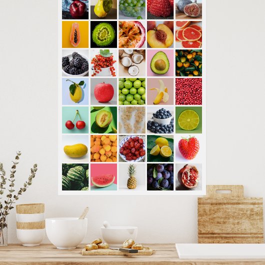 FRUIT-collage Poster (Keuken)