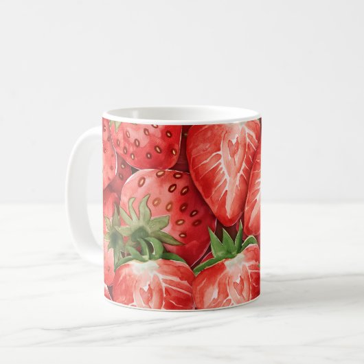 Fruit Cups - Aardbei Design Kermische Mok (Voorkant links)