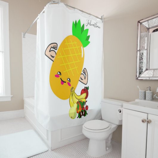 Fruit d'ananas au rideau de douche (En situation)