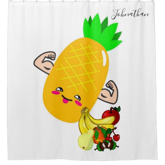 Fruit d'ananas au rideau de douche (Devant)