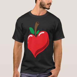 Fruit dat ik liefheb Appel Hart Fruit Vegan Fruit T-shirt