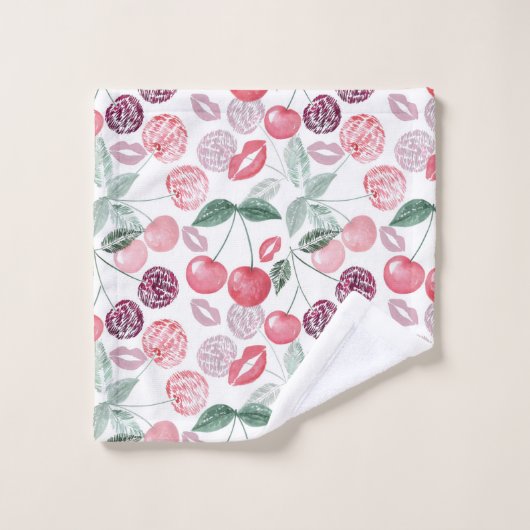 Fruit de cerise rouge élégant (Gant de toilette)