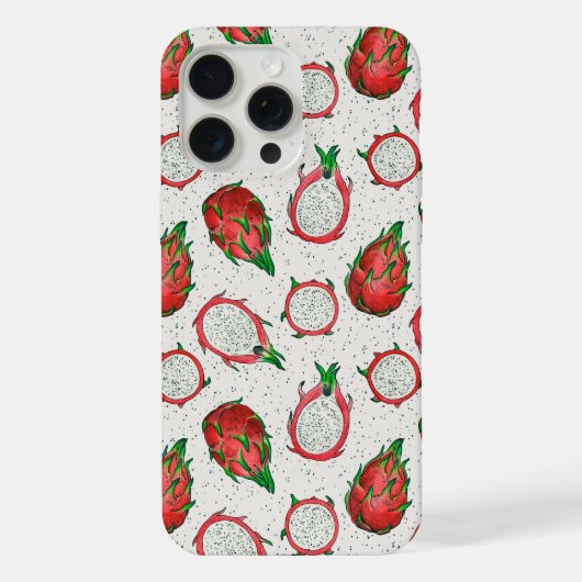 Fruit de dragon rouge sur blanc (Verso)