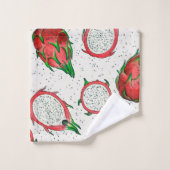 Fruit de dragon rouge sur blanc (Gant de toilette)