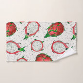 Fruit de dragon rouge sur blanc (Serviette à main)