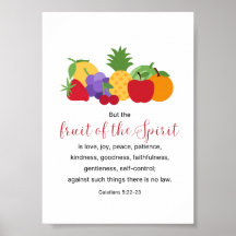 Fruit de l'Esprit Bible chrétienne Verse Poster