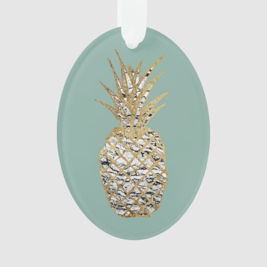 Fruit de marbre chic moderne d'ananas d'or (devant)