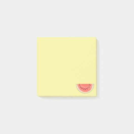 Fruit de pastèque tropicale sur des Post-it jaunes (Devant)