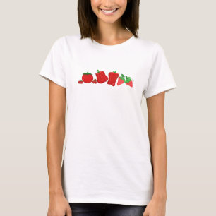 Fruit en Groenten in de Kleur Rood T-shirt