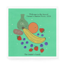 Fruit en Olie 6,5 x 6,5-inch evenementenservetten