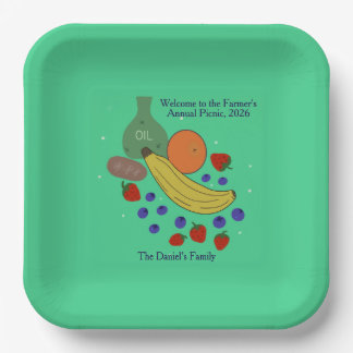 Fruit- en oliebord 22,9 cm vierkant voor evenement papieren bordje