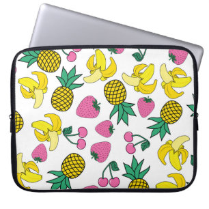 Fruit Fiesta: bananen, ananassen, aardbeien Laptop Sleeve