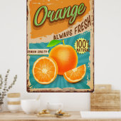 Fruit frais poster vintage orange (Cuisine)