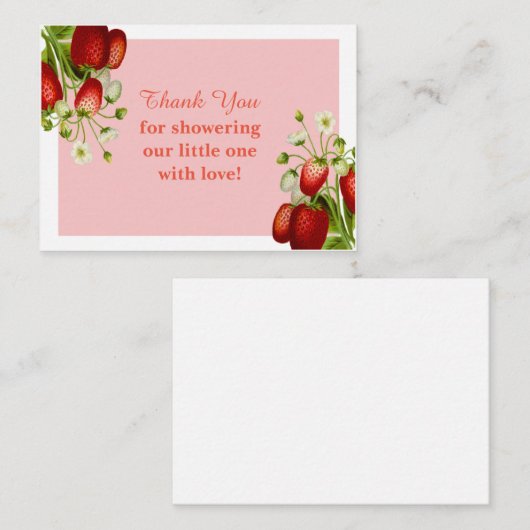 Fruit fraise Merci Cartes (Devant / Derrière)
