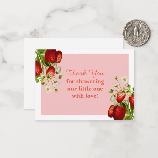 Fruit fraise Merci Cartes (Devant/Arrière en situation)