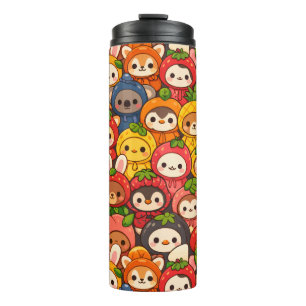 Fruit Friends Parade Schattig Chibi Dier Thermosbeker