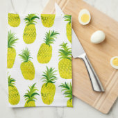 Fruit fun ananas aquarelle serviette de cuisine (Quart Plié)