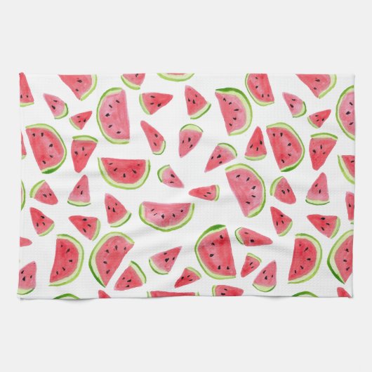 Fruit fun pastèques aquarelle serviette de cuisine (Horizontal)