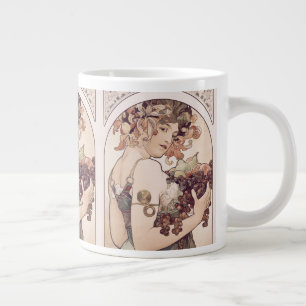 Fruit Girl beroemd gemaakt door Alphonse Mucha Extra Grote Beker