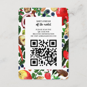 Fruit Groente Aquarel VERS UIT DE MARKT Bruids QR Informatiekaartje