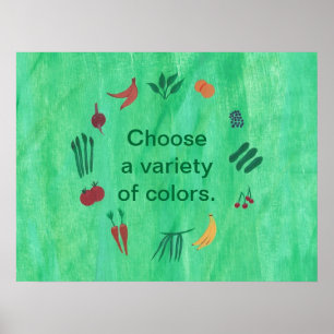Fruit Groenten Kies Verscheidenheid aan Kleuren Po Poster