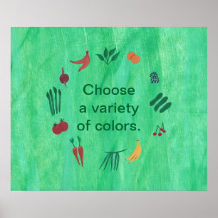 Fruit Groenten Kies Verscheidenheid aan Kleuren Po Poster