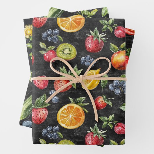 Fruit & Groenten Krijt Tekening Eetbaar Voedsel Gi Inpakpapier Vel (In situ)