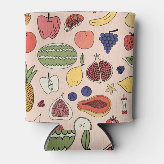 Fruit Hand getrokken illustratie. Blikjeskoeler (Voorkant)