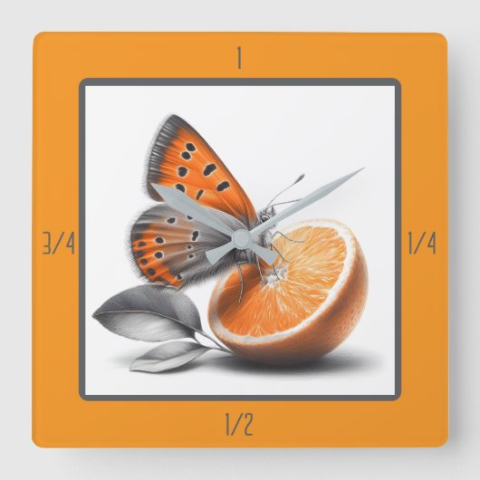 Fruit - Horloge murale papillon (Recto)