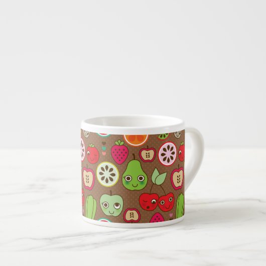 Fruit Kitchen Pattern Espresso Kop (Voorkant rechts)
