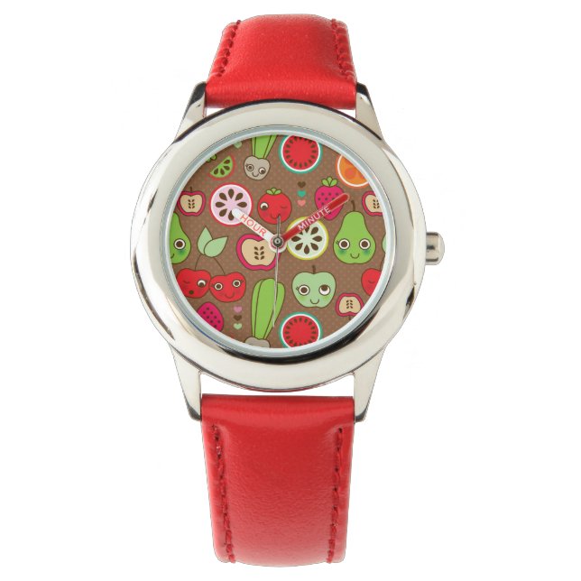 Fruit Kitchen Pattern Horloge (Voorkant)