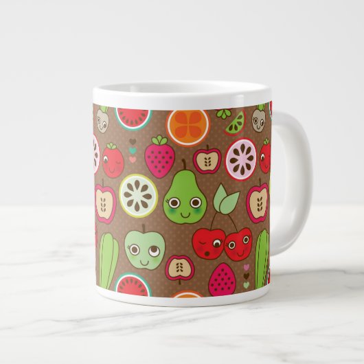 Fruit Kitchen Pattern Jumbo Mok (Voorkant rechts)