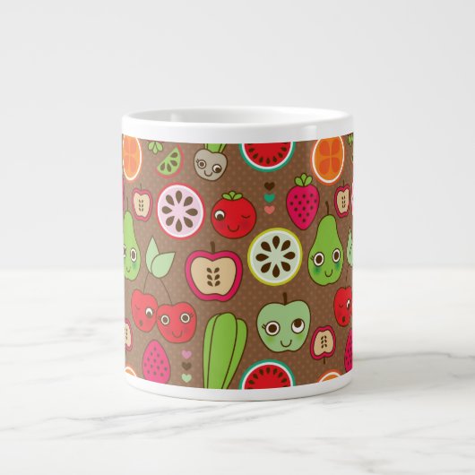 Fruit Kitchen Pattern Jumbo Mok (Voorkant)