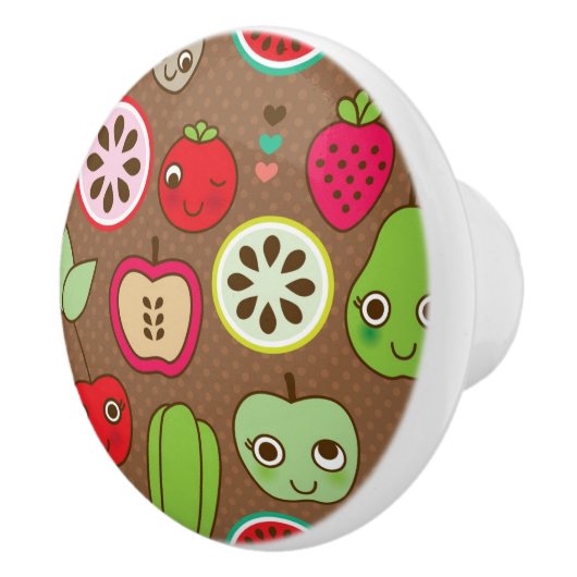 Fruit Kitchen Pattern Keramische Knop (Rechts)