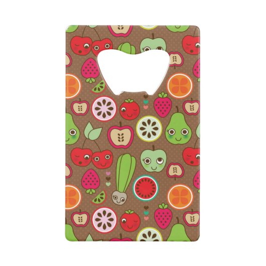 Fruit Kitchen Pattern Kredietkaart Flessenopener (Voorkant)