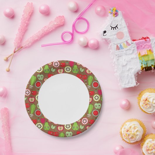 Fruit Kitchen Pattern Papieren Bordje (Feest)