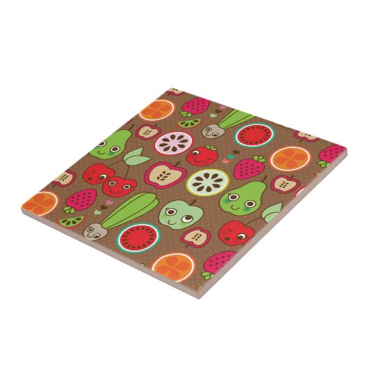 Fruit Kitchen Pattern Tegeltje (Zijkant)