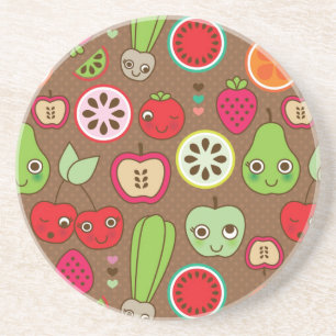 Fruit Kitchen Pattern Zandsteen Onderzetter