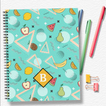 Fruit Memphis Aqua Patroon School Notebook