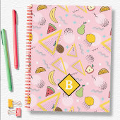 Fruit Memphis Pink Pattern School Notitieboek