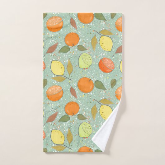 Fruit motif aux citrons, oranges (Serviette à main)