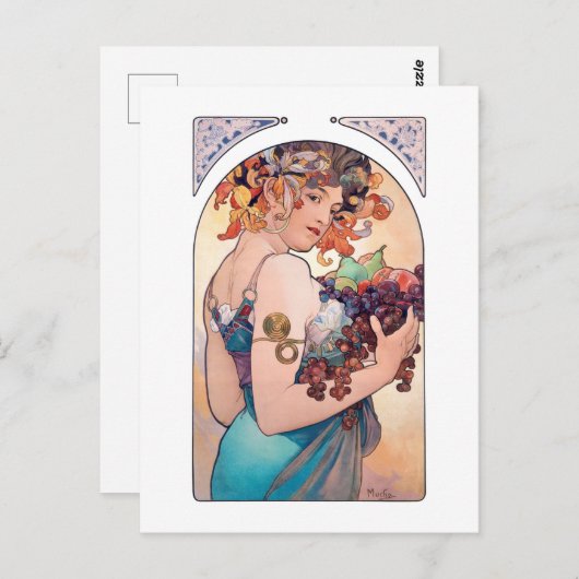 Fruit, Mucha Briefkaart (Voorkant / Achterkant)